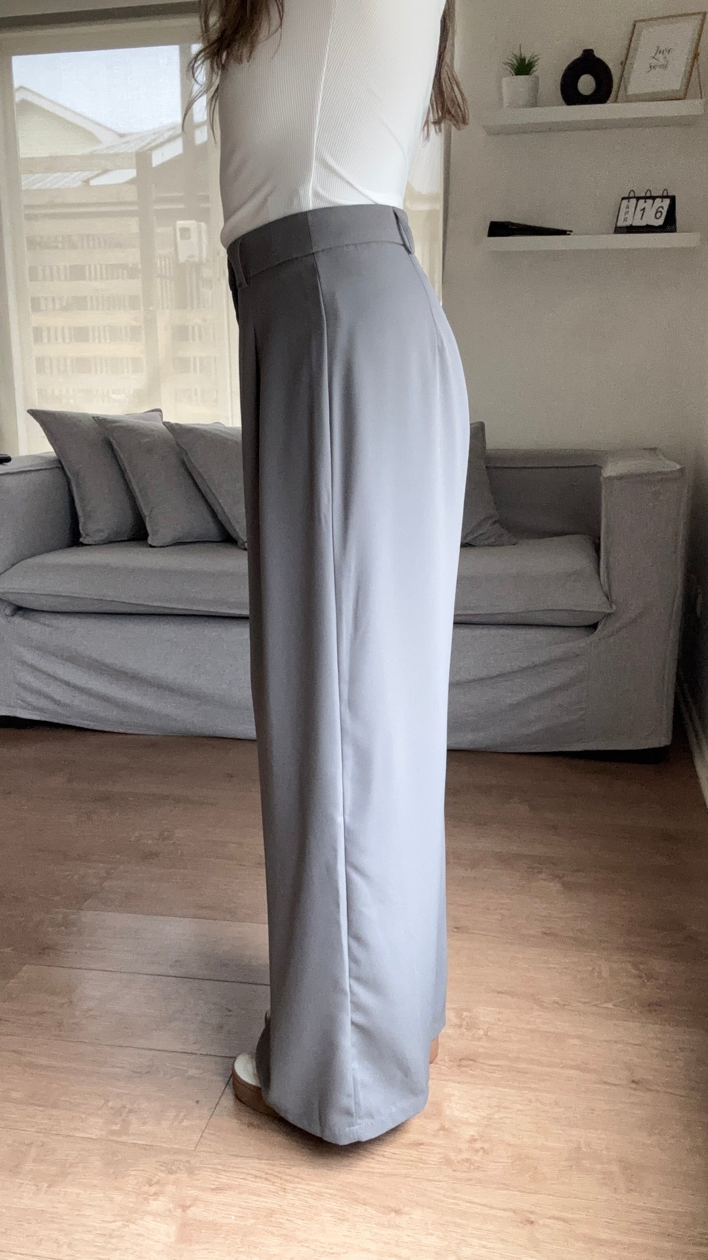 PANT GRIS WIDE LEG SASTRERO