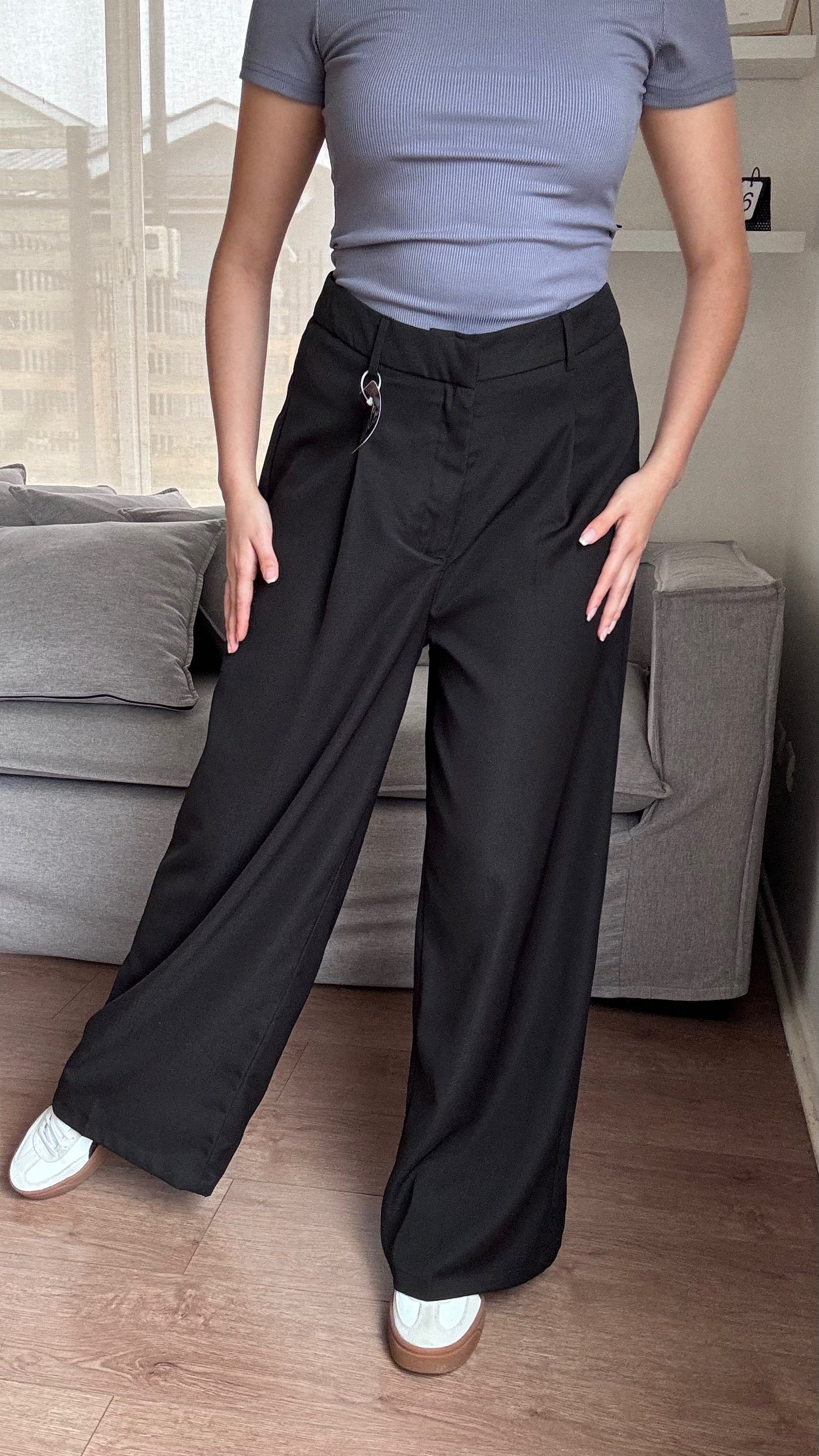 PANT SASTRERO WIDE LEG NEGRO