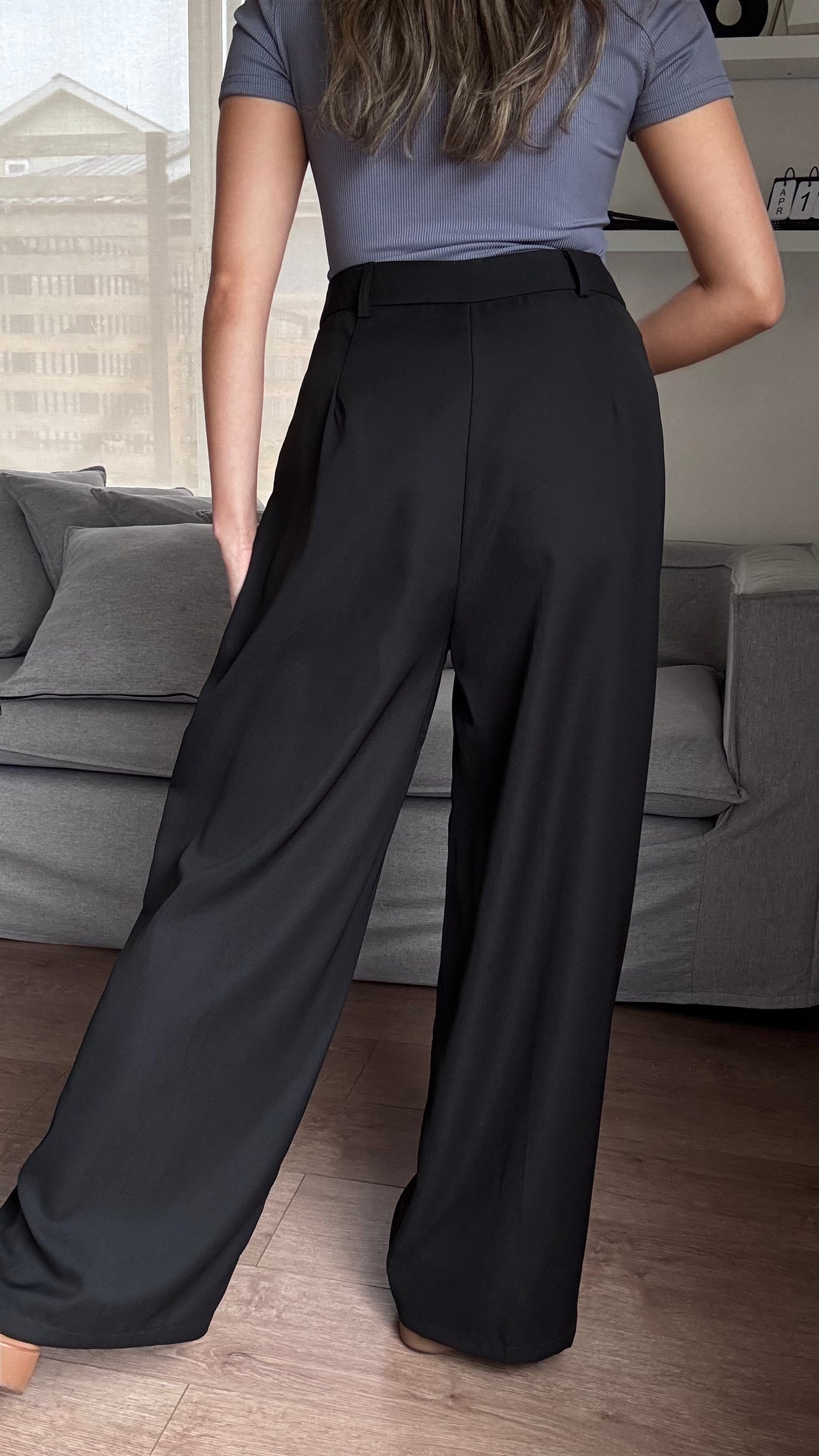 PANT SASTRERO WIDE LEG NEGRO