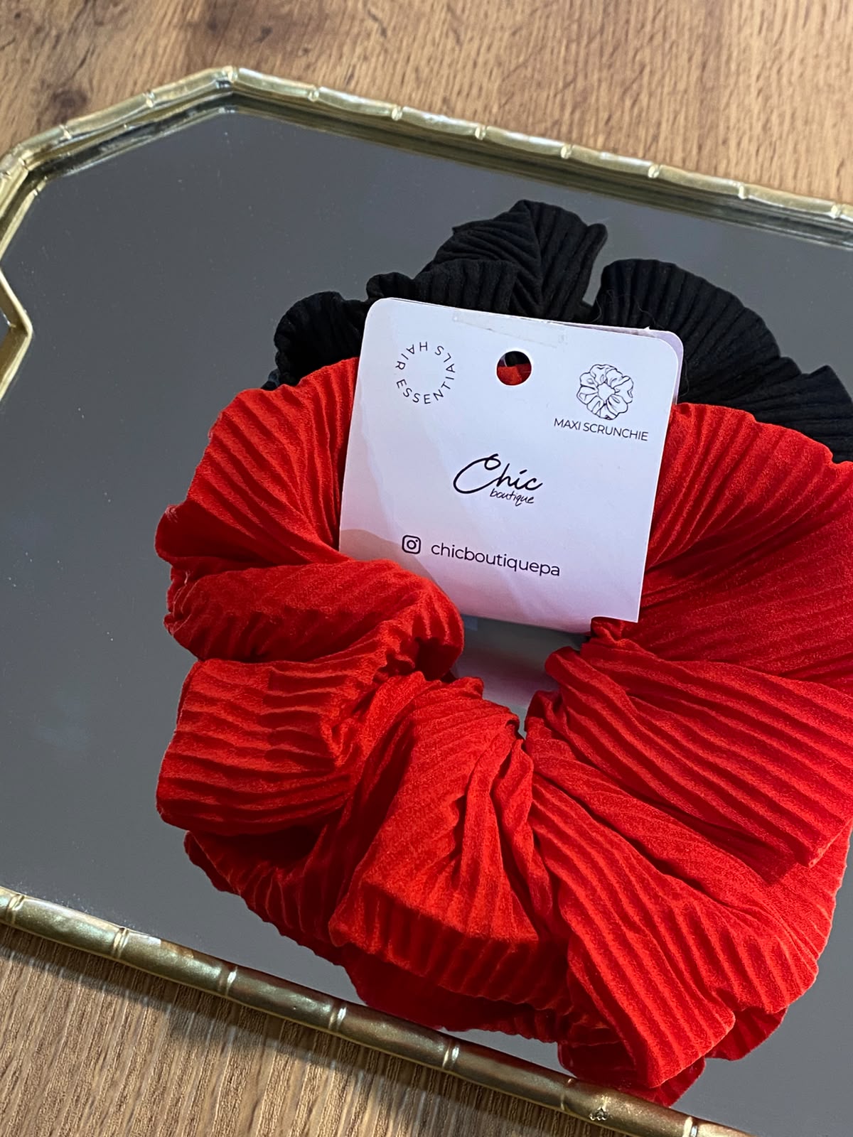 PACK SCRUNCHIES ROJO Y NEGRO