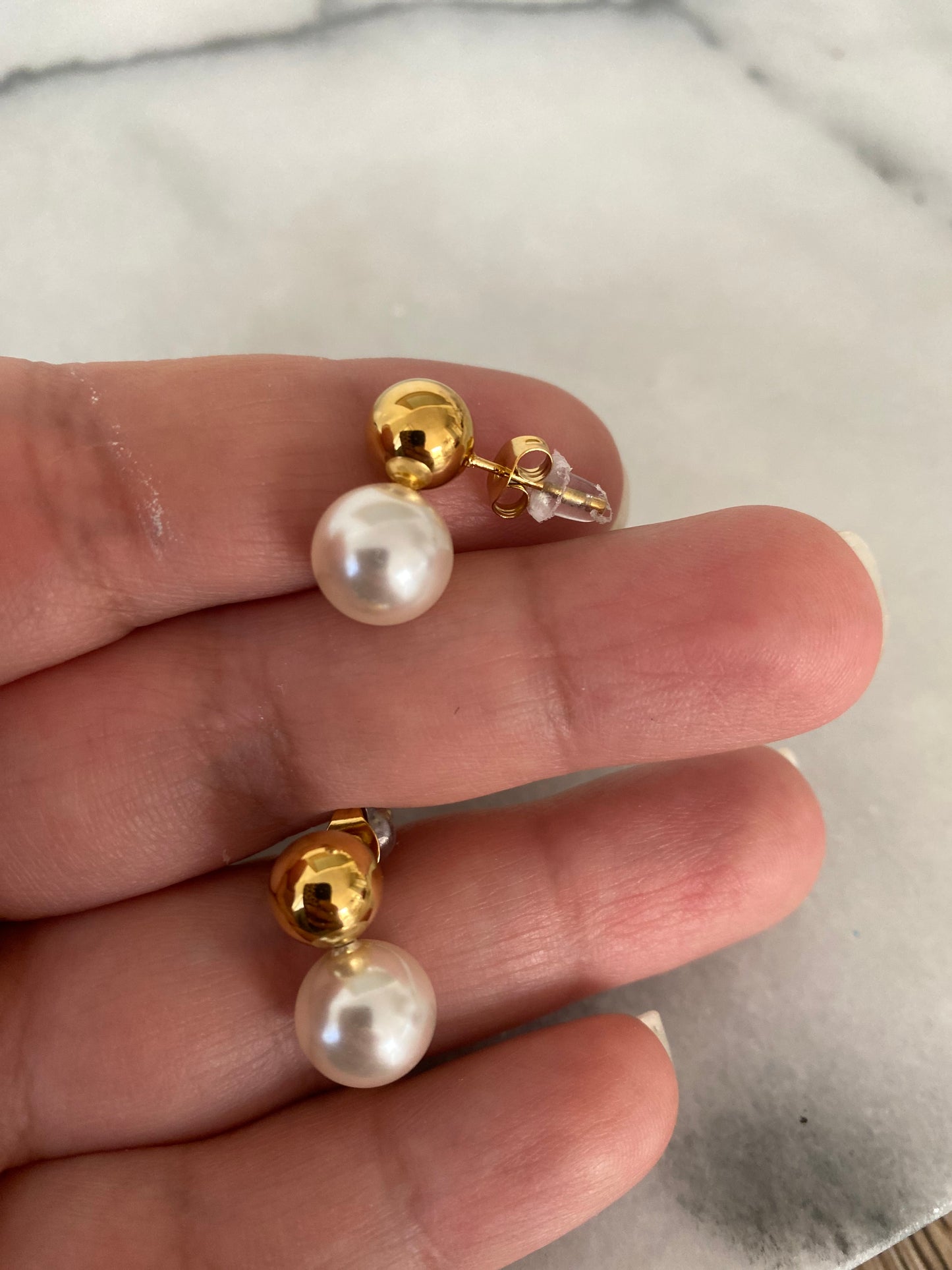 Aros doble perla