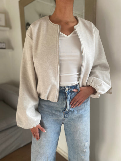 BOMBER PAÑO BEIGE