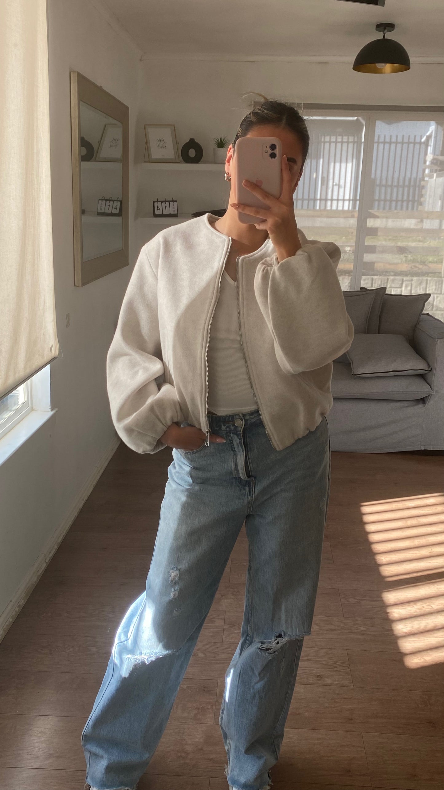 BOMBER PAÑO BEIGE