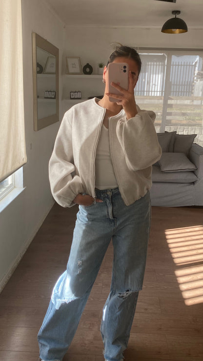 BOMBER PAÑO BEIGE