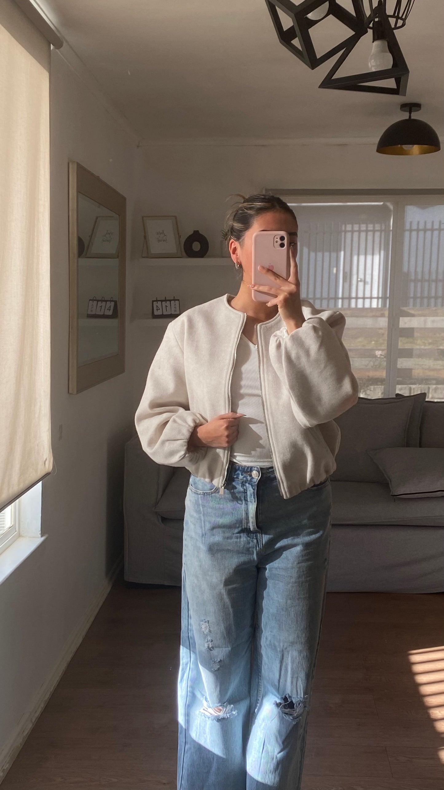 BOMBER PAÑO BEIGE