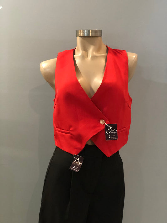 CROP VEST ROJO