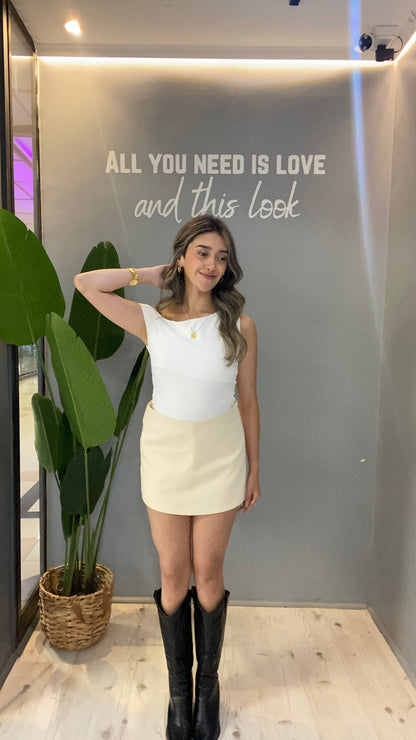 FALDASHORT SASTRERA BEIGE