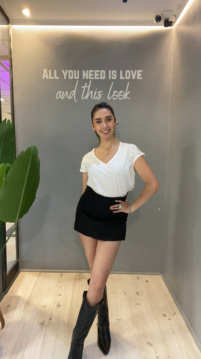 TOP CUELLO V TENDENCIA BLANCO