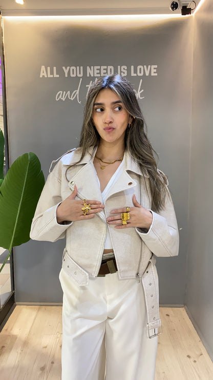 CASACA ECOCUERO BEIGE