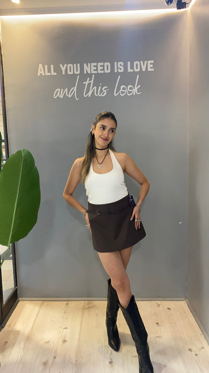 FALDA SASTRERA CHOCOLATE