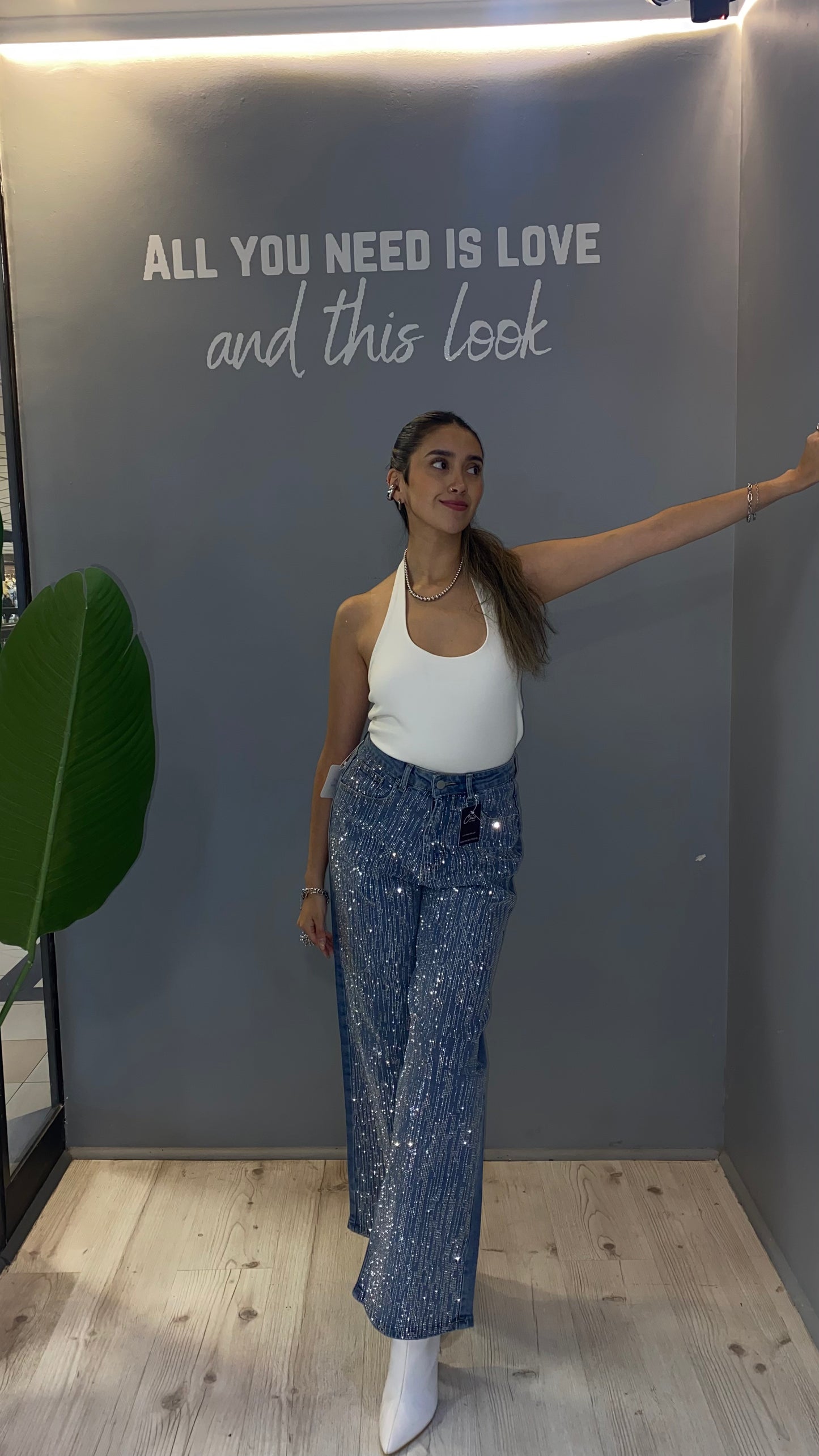 JEANS BRILLOS ESTILO LLUVIA