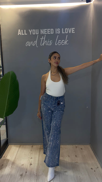 JEANS BRILLOS ESTILO LLUVIA