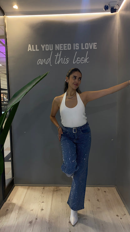 JEANS BRILLANTE CON CINTURÓN II