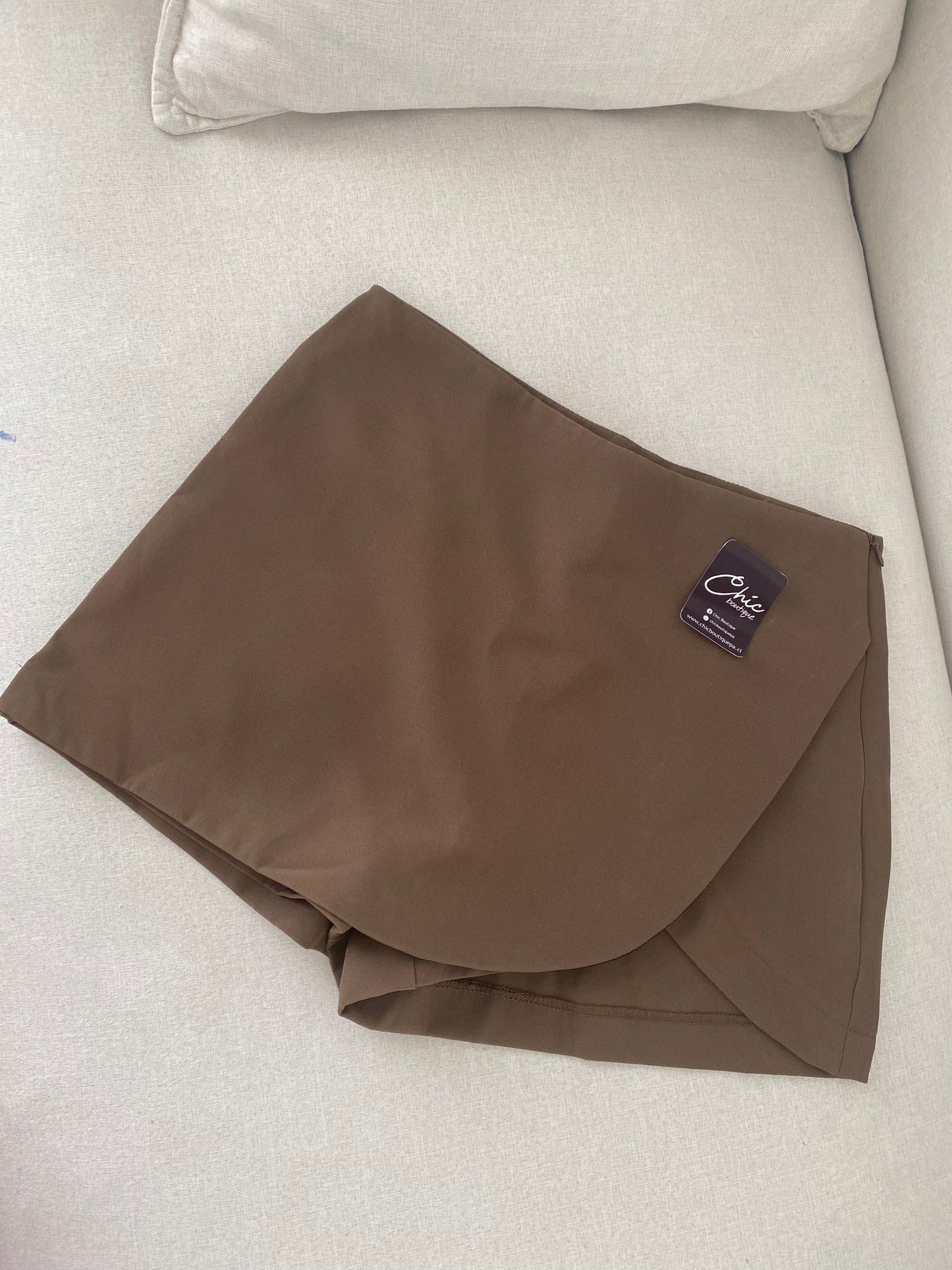 FALDA SHORT SASTRERA CAFÉ