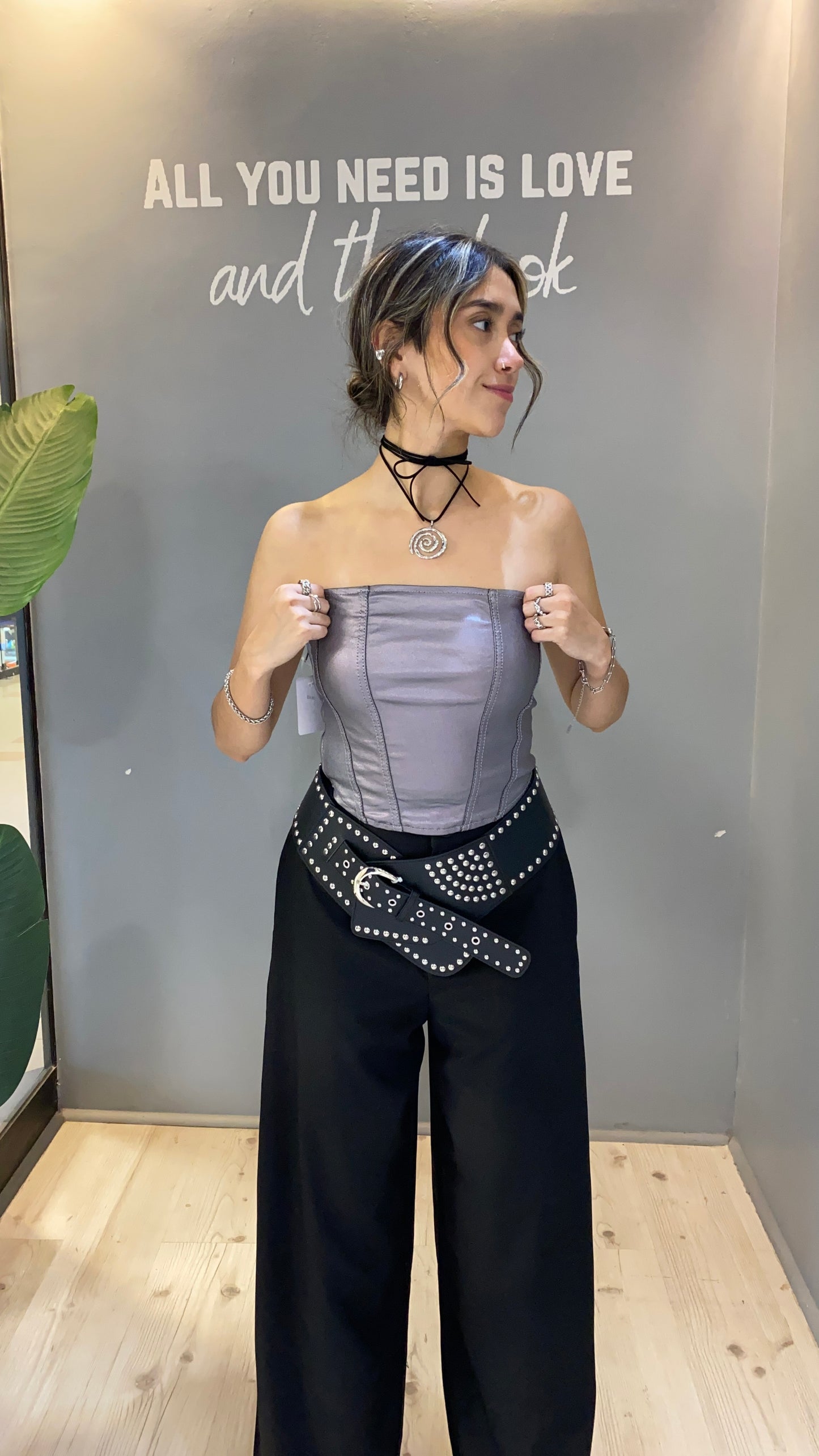 Corsé Strapless Plateado II