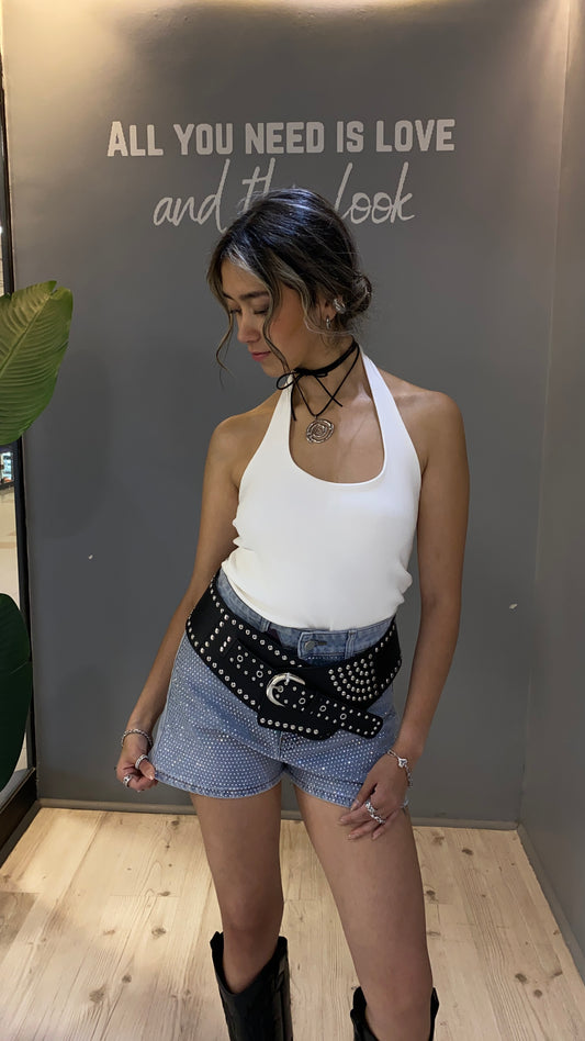 SHORT JEANS BRILLANTE CELESTE