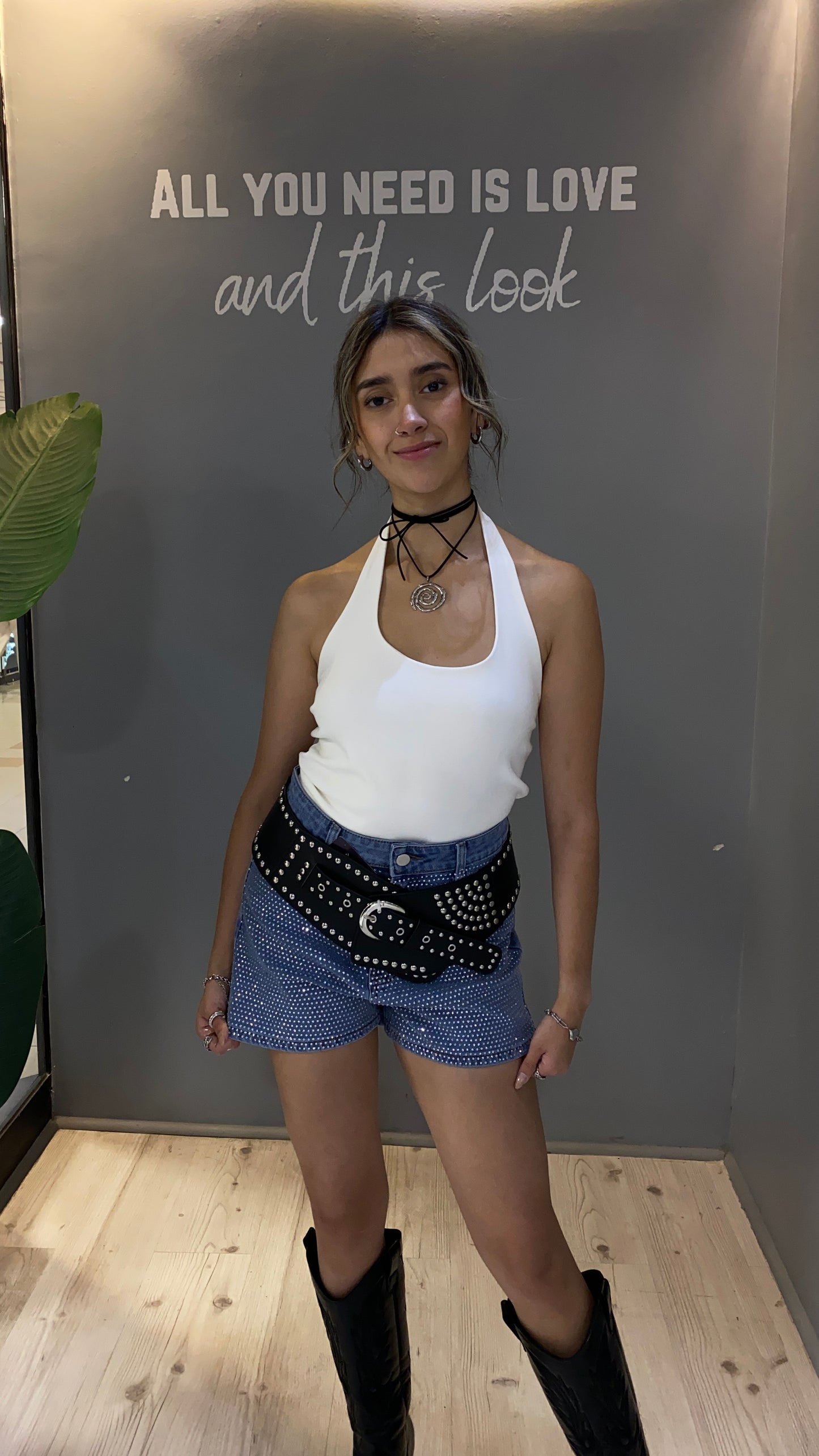 SHORT JEANS BRILLANTE AZUL