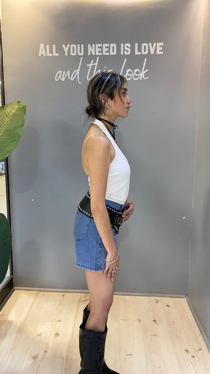 SHORT JEANS BRILLANTE AZUL