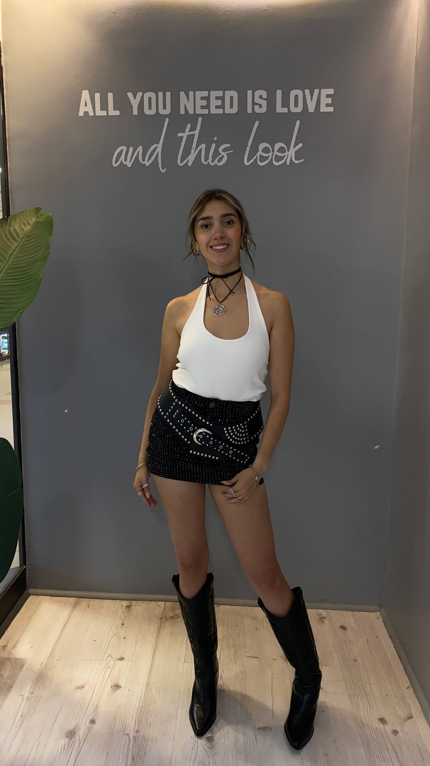 FALDA NEGRA JEANS BRILLANTE
