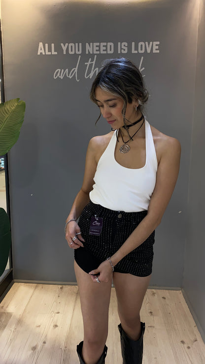 FALDA NEGRA JEANS BRILLANTE