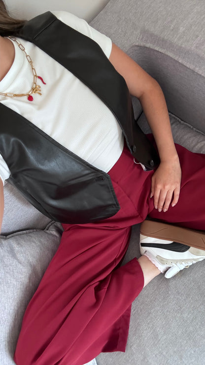 PANT SASTRERO BURDEO WIDE LEG