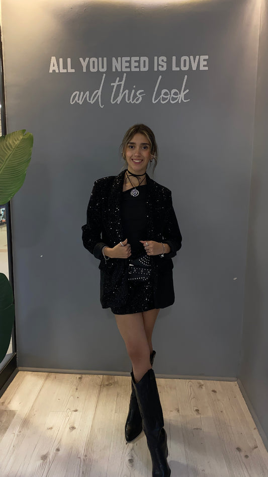 BLAZER NEGRO BRILLANTE