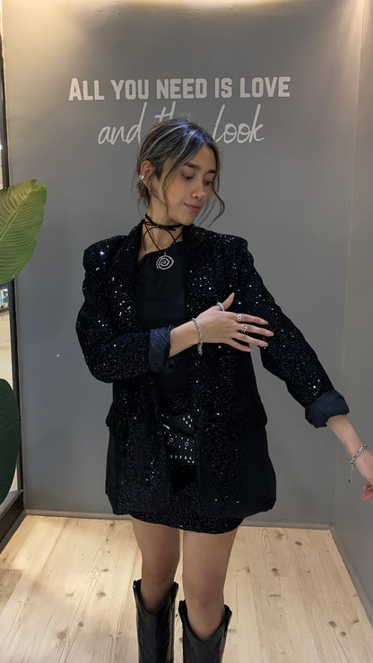 BLAZER NEGRO BRILLANTE