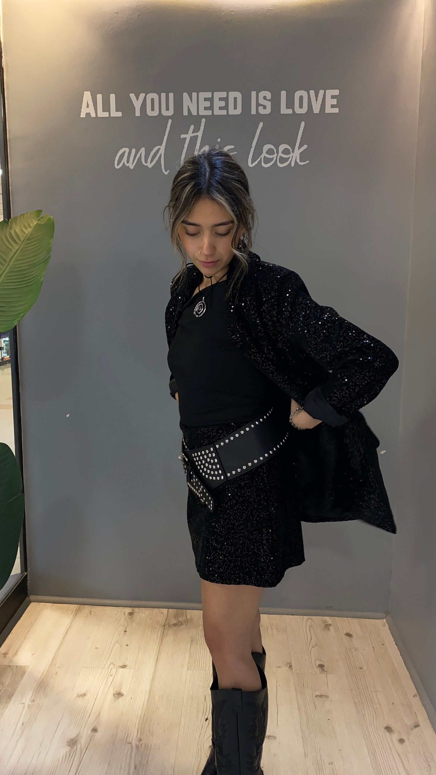 BLAZER NEGRO BRILLANTE