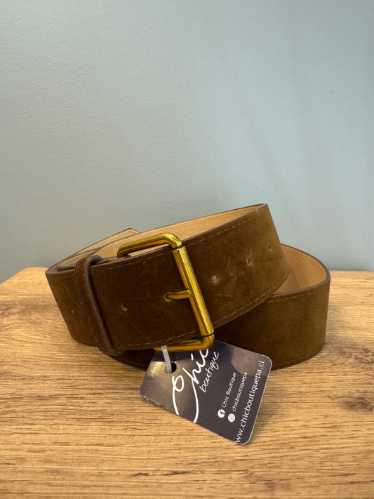 CINTURÓN GAMUZADO CAFÉ