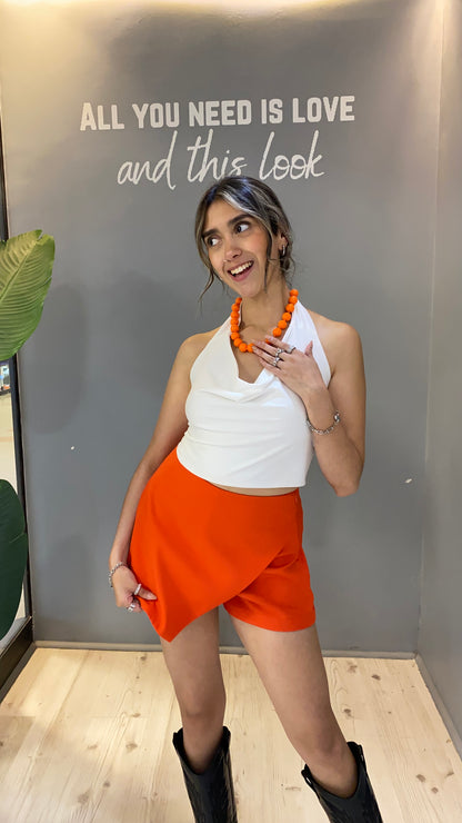 FALDASHORT SASTRERA NARANJA