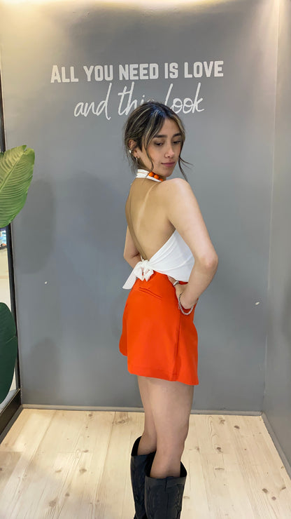 FALDASHORT SASTRERA NARANJA