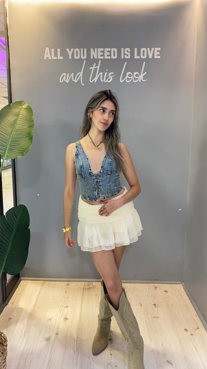 FALDA VOLUMEN BEIGE