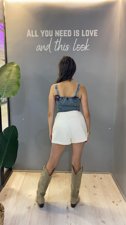 FALDA SHORT SASTRERA BLANCO