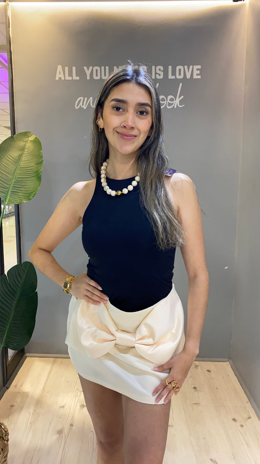 FALDA LAZO BEIGE