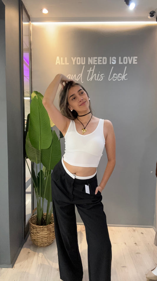 PANT SATRERO NEGRO PRETINA BLANCA