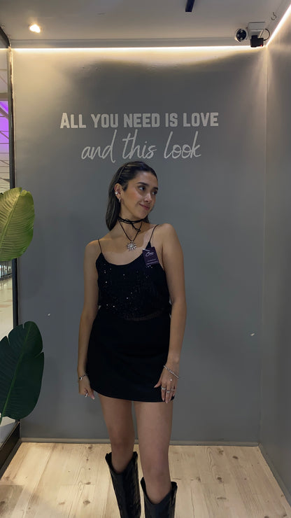 TOP LENTEJUELAS NEGRA II