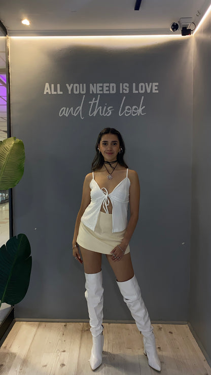 TOP LENTEJUELAS BLANCO