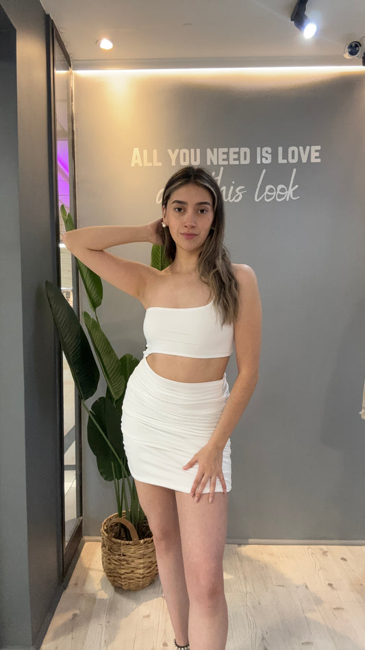 VESTIDO ASIMETRICO BLANCO