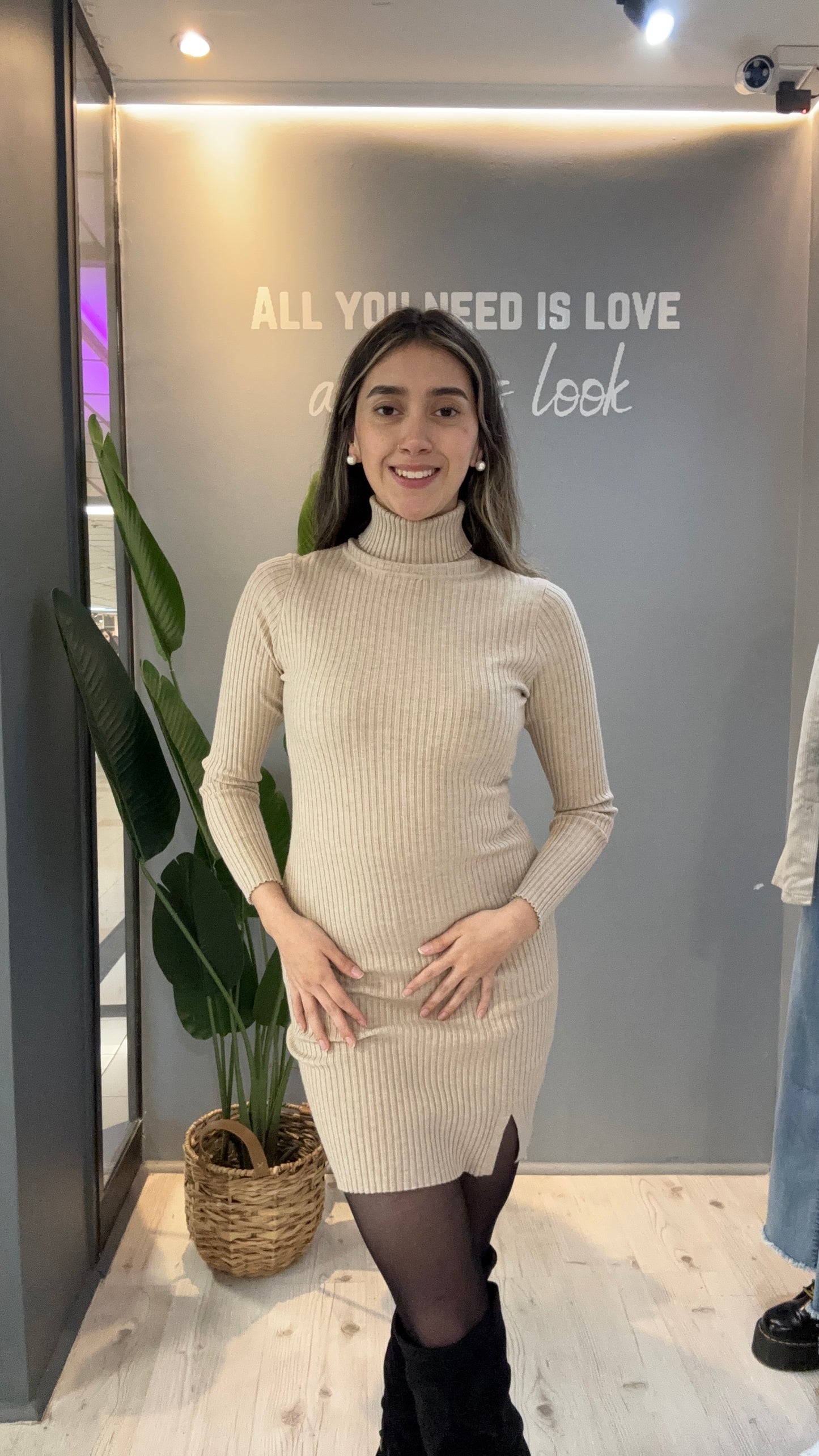 VESTIDO LANILLA BEIGE