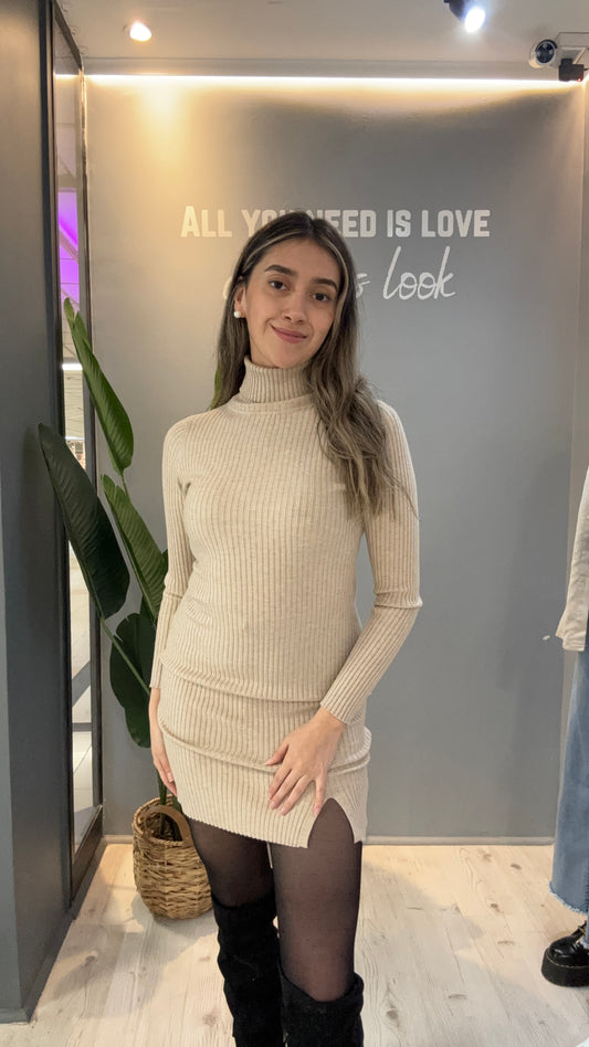 VESTIDO LANILLA BEIGE
