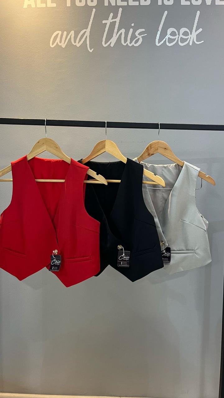 CROP VEST ROJO