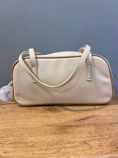 CARTERA BLANCA BORDES CAFES