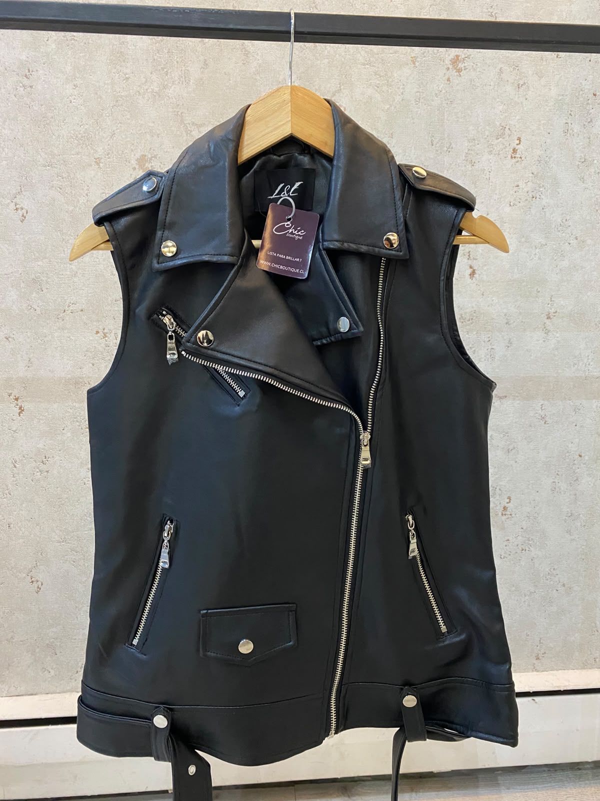 CHAQUETA BIKER SIN MANGAS