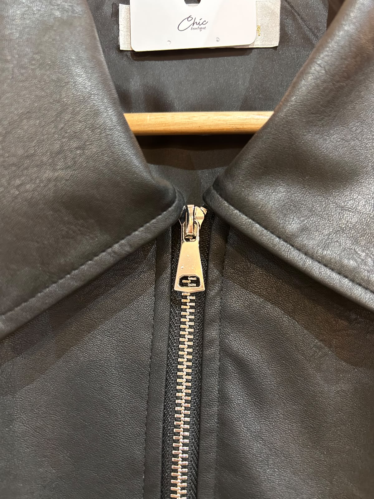 CHAQUETA ECOCUERO NEGRO