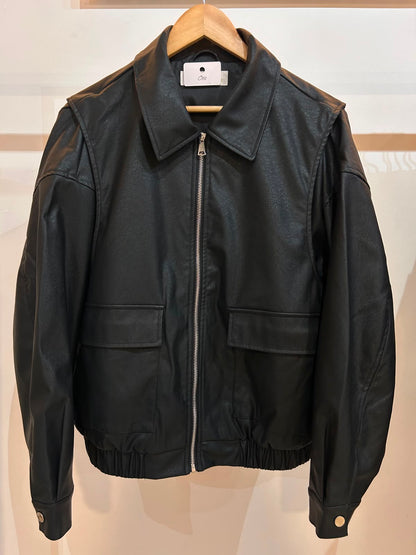 CHAQUETA ECOCUERO NEGRO