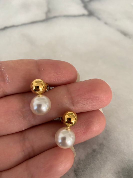 Aros doble perla